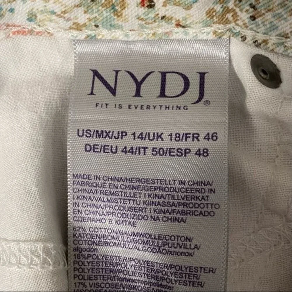NYDJ Womens Printed Capri Pants Size 14 Multicolor - Picture 6 of 11